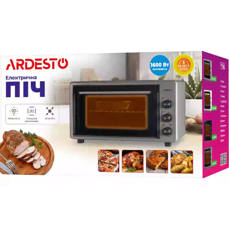 Electric furnace Ardesto (MEO-S45FGB), 45 l, 1600 W, Black