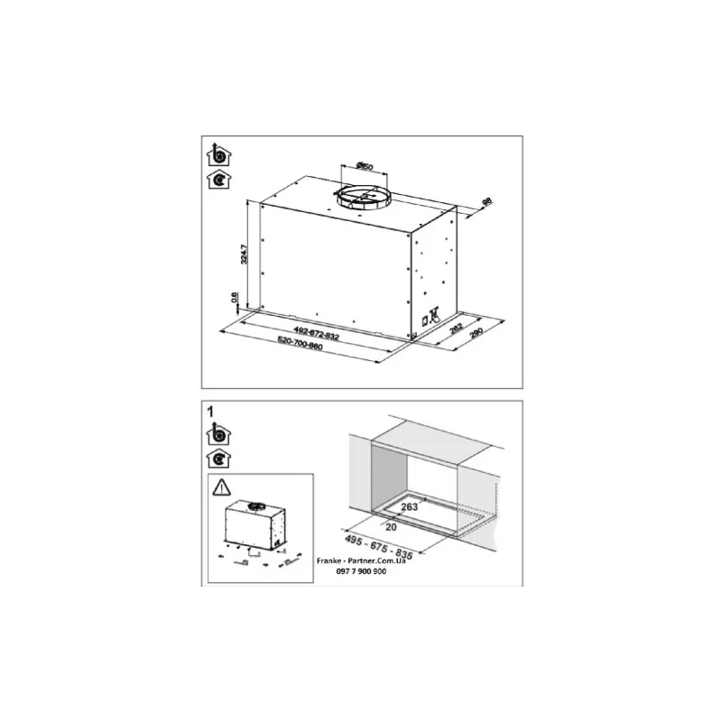 غطاء الشفاط Franke FBFEXSA70 (305.0665.361)