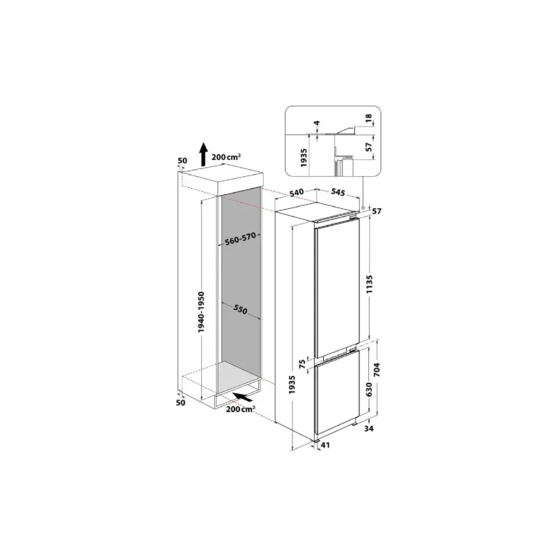 Built-in refrigerator Hotpoint-Ariston (HAC20T321), White