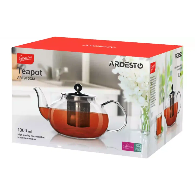 إبريق الشاي Ardesto Gemini Roma, Transparent (AR1910GM)
