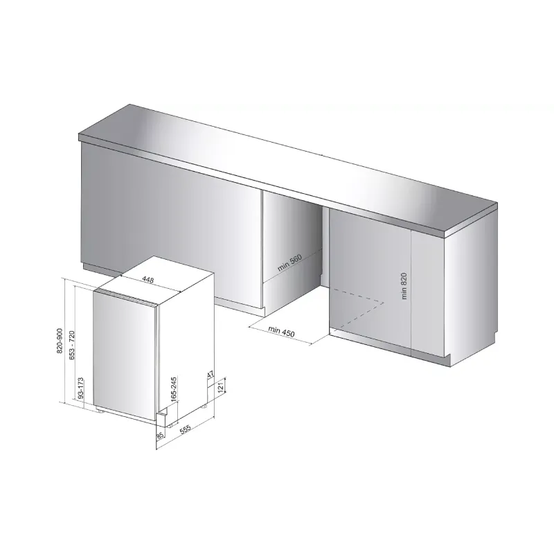 Вбудована посудомийна машина Whirlpool (WSIC3M27C)