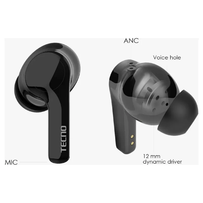 Навушники Tecno, Black (4895180768019)