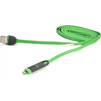 Cable PowerPlant USB 2.0 AM - Lightning/Micro, Green (CA910502)