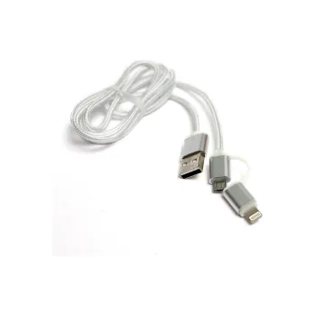 Cable PowerPlant USB 2.0 AM - Lightning/Micro, Silver (KD00AS1290)