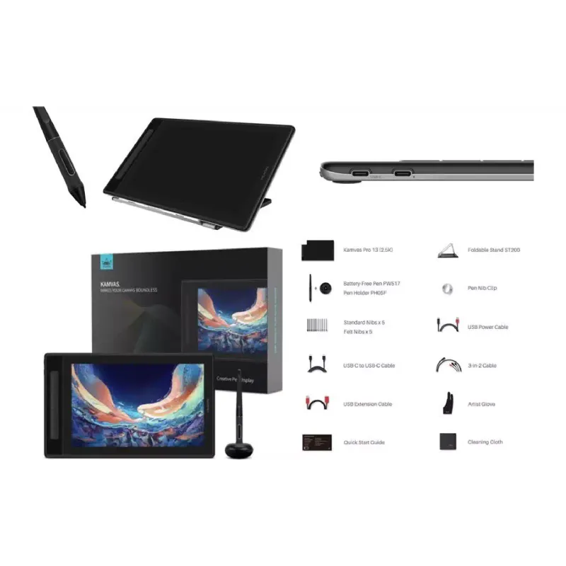 Monitor Huion Kamvas Pro, Black (GT1302)