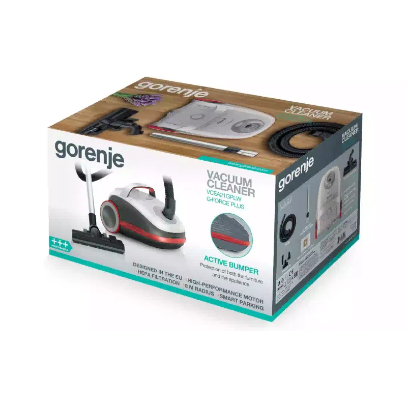 مكنسة كهربائية Gorenje, White (VCEA21GPLW)