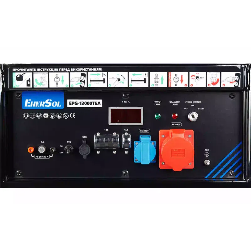 Генератор бензиновий EnerSol (EPG-13000TEA), 13 кВт, 3 фази, електростартер