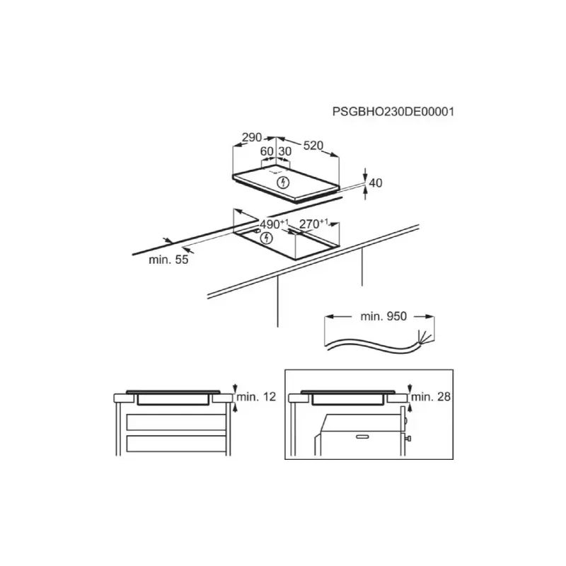 Hob Electrolux (LHR3233CK), Black