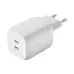 Polnilnik Belkin USB-C x2, White (WCH013VFWH)