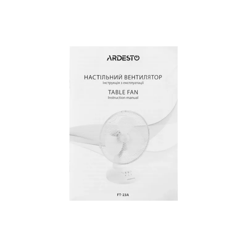Ventilador de mesa Ardesto, White (FT-23A)