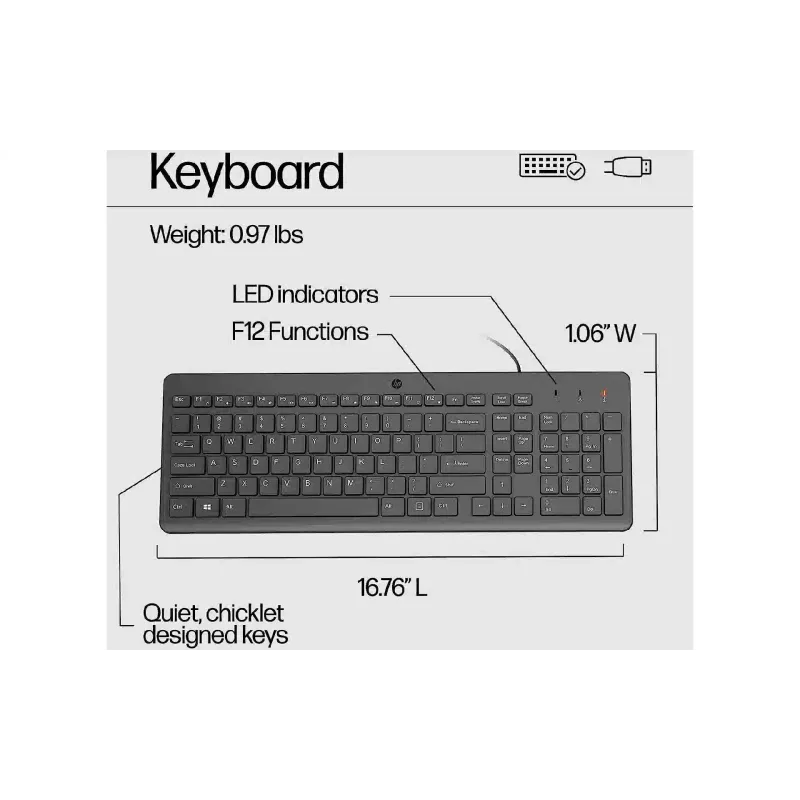 Teclado + Mouse HP, Black (240J7AA)