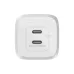 Polnilnik Belkin USB-C x2, White (WCH013VFWH)