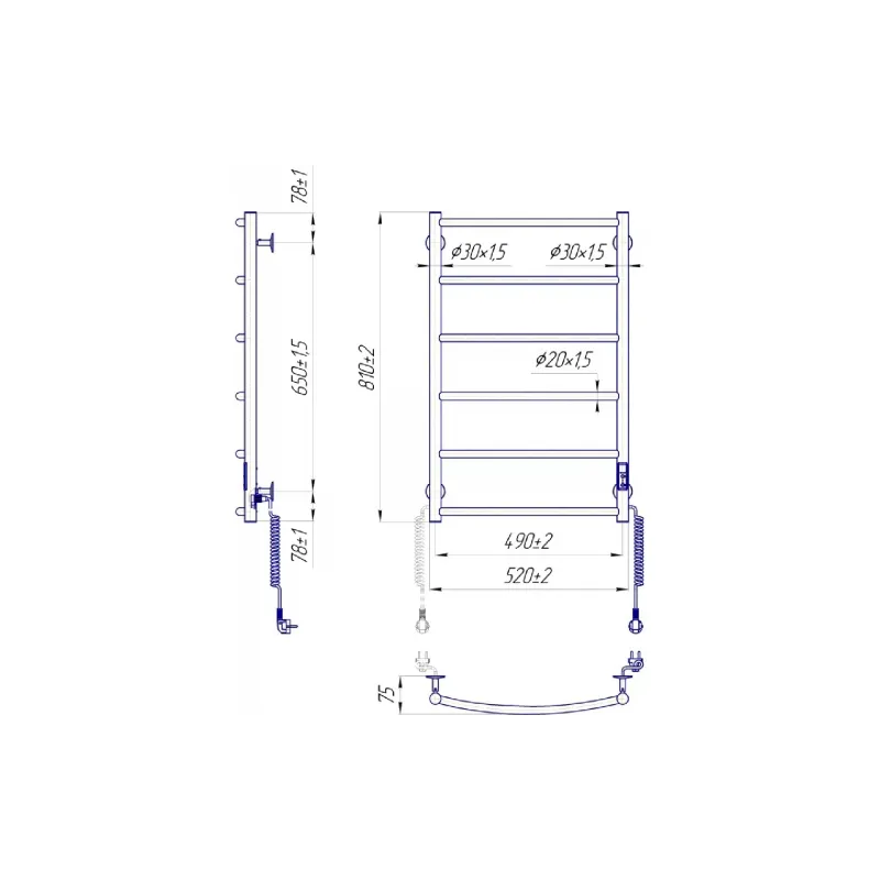 Fűtött törölközőtartó Mario (2.3.0115.10.P)