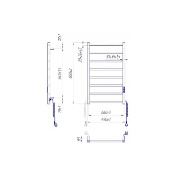 Fűtött törölközőtartó Mario (2.2.1702.03.P)