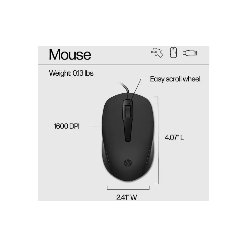 Teclado + Mouse HP, Black (240J7AA)