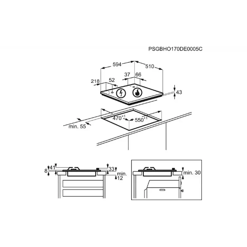 Hob Electrolux (KGS6404SX), Stainless steel