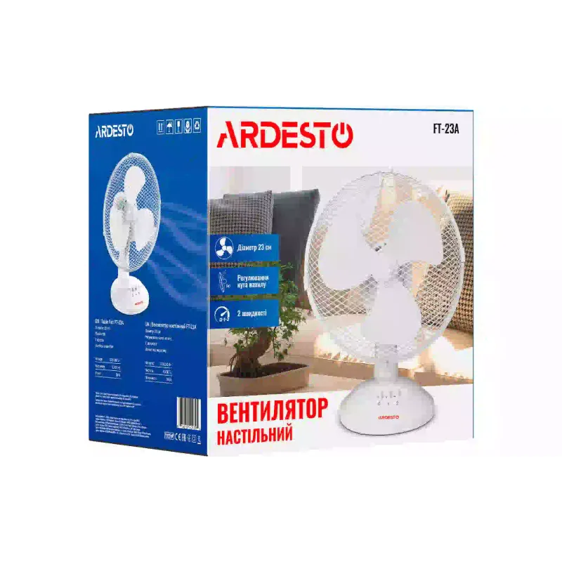 Ventilador de mesa Ardesto, White (FT-23A)
