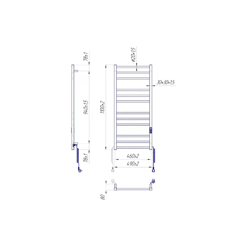 Toalheiro aquecido Mario (2.2.1610.03.P)