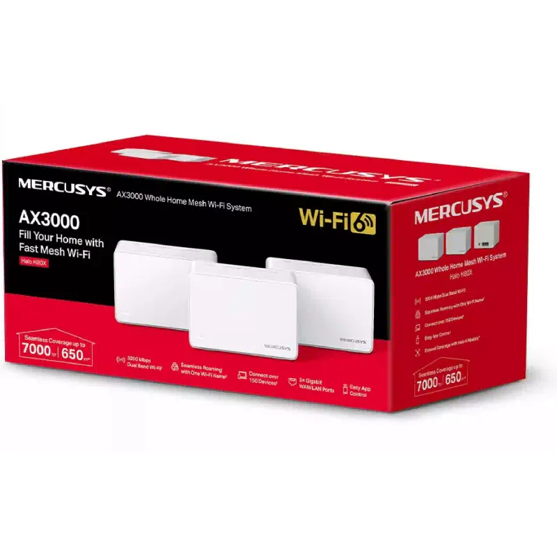 جهاز التوجيه Mercusys (Halo-H80X-3-pack)