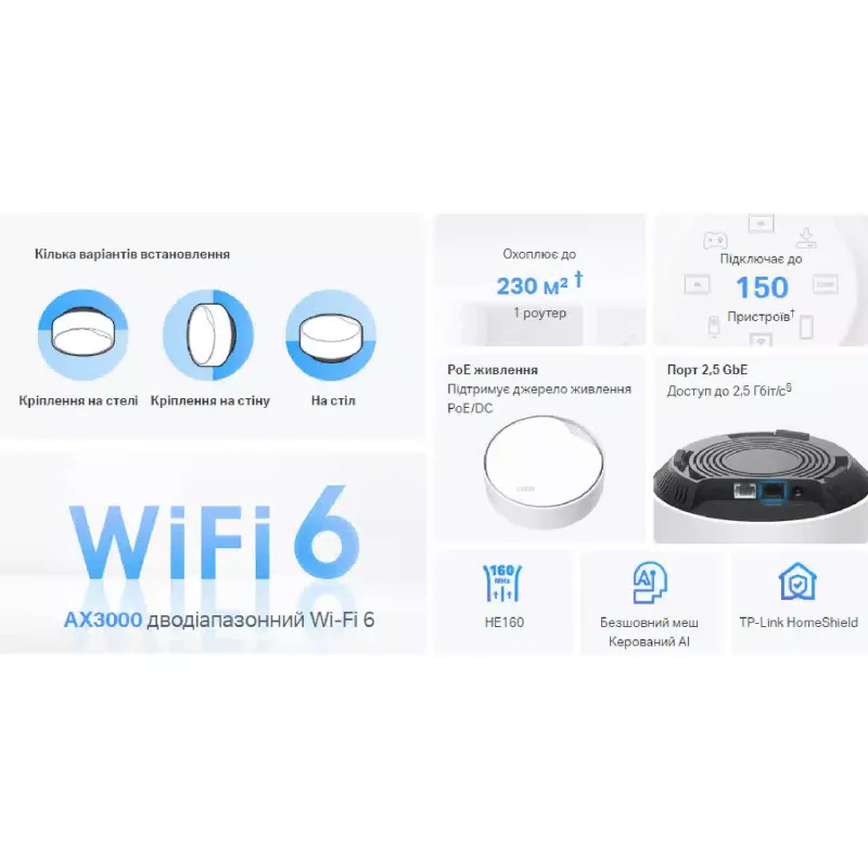 جهاز التوجيه TP-Link X50 (Deco X50 PoE 2 pack)