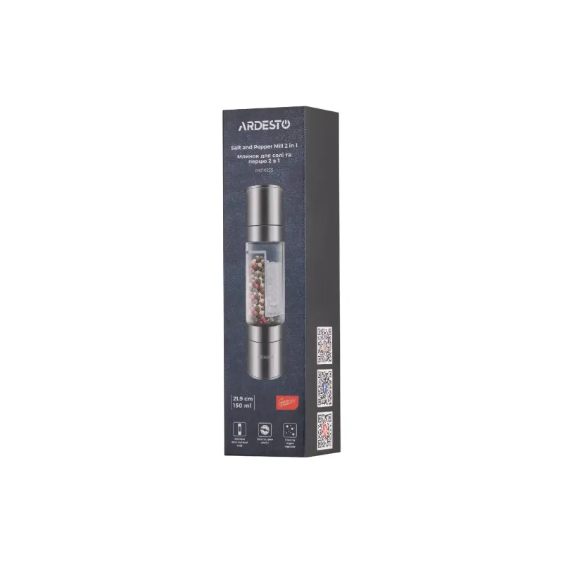 Moinho de sal e pimenta Ardesto Gemini, Transparent (AR2102SS)