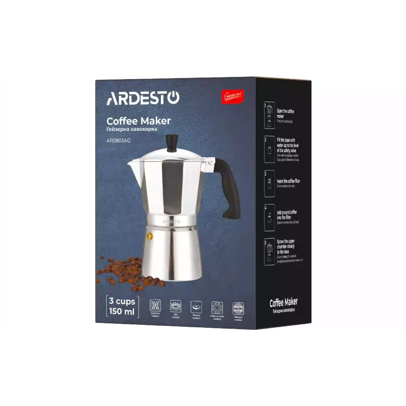 Кавоварка гейзерна Ardesto Gemini Cremona (AR0803AG)