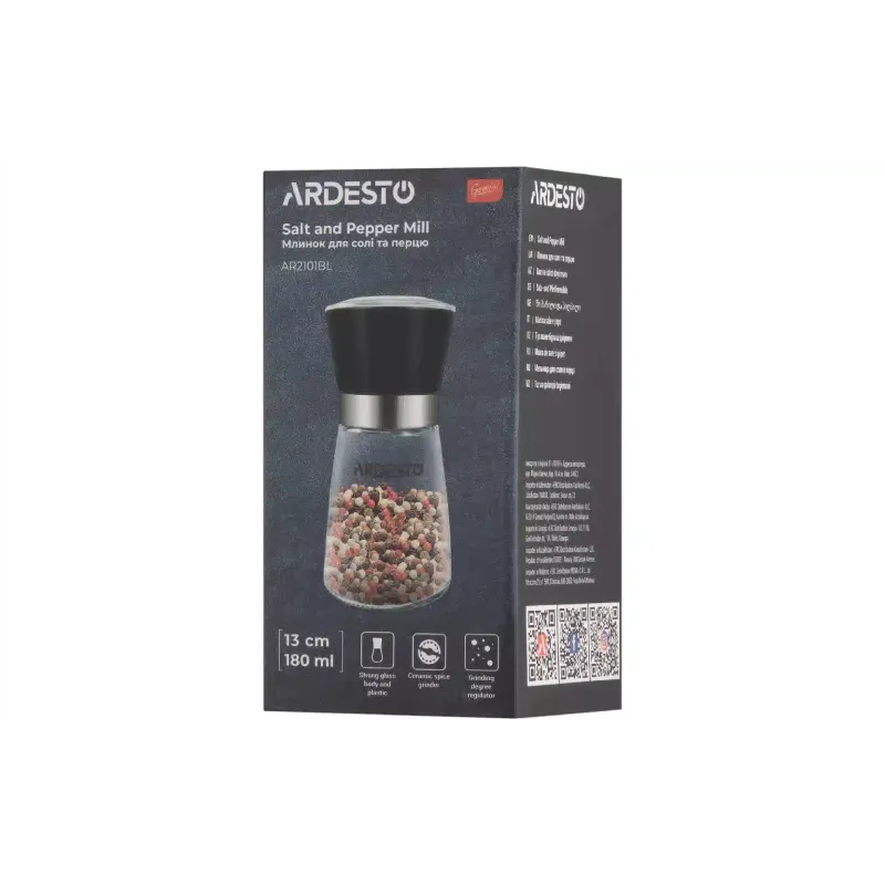 Salt and pepper mill Ardesto Gemini, Black (AR2101BL)