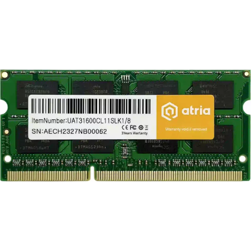 Модуль памяти Atria, DDR3 (UAT31600CL11SLK1/8)