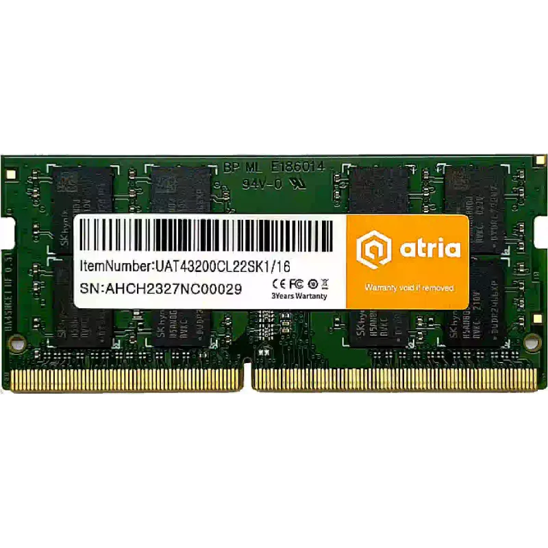 ذاكرة للكمبيوتر الشخصي Atria (UAT43200CL22SK1/16)