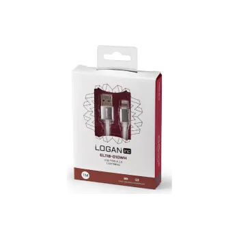 Kabel za polnjenje in sinhronizacijo Logan USB - Lightning, White (EL118-010WH)