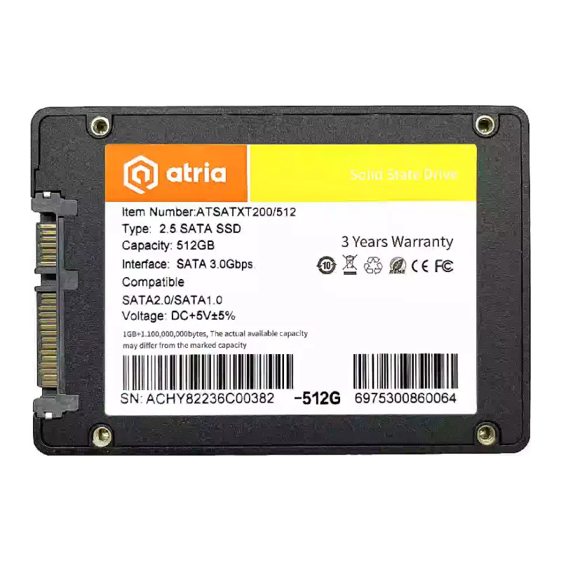Накопичувач SSD Atria (ATSATXT200/512), SATA 3.0, 2.5"