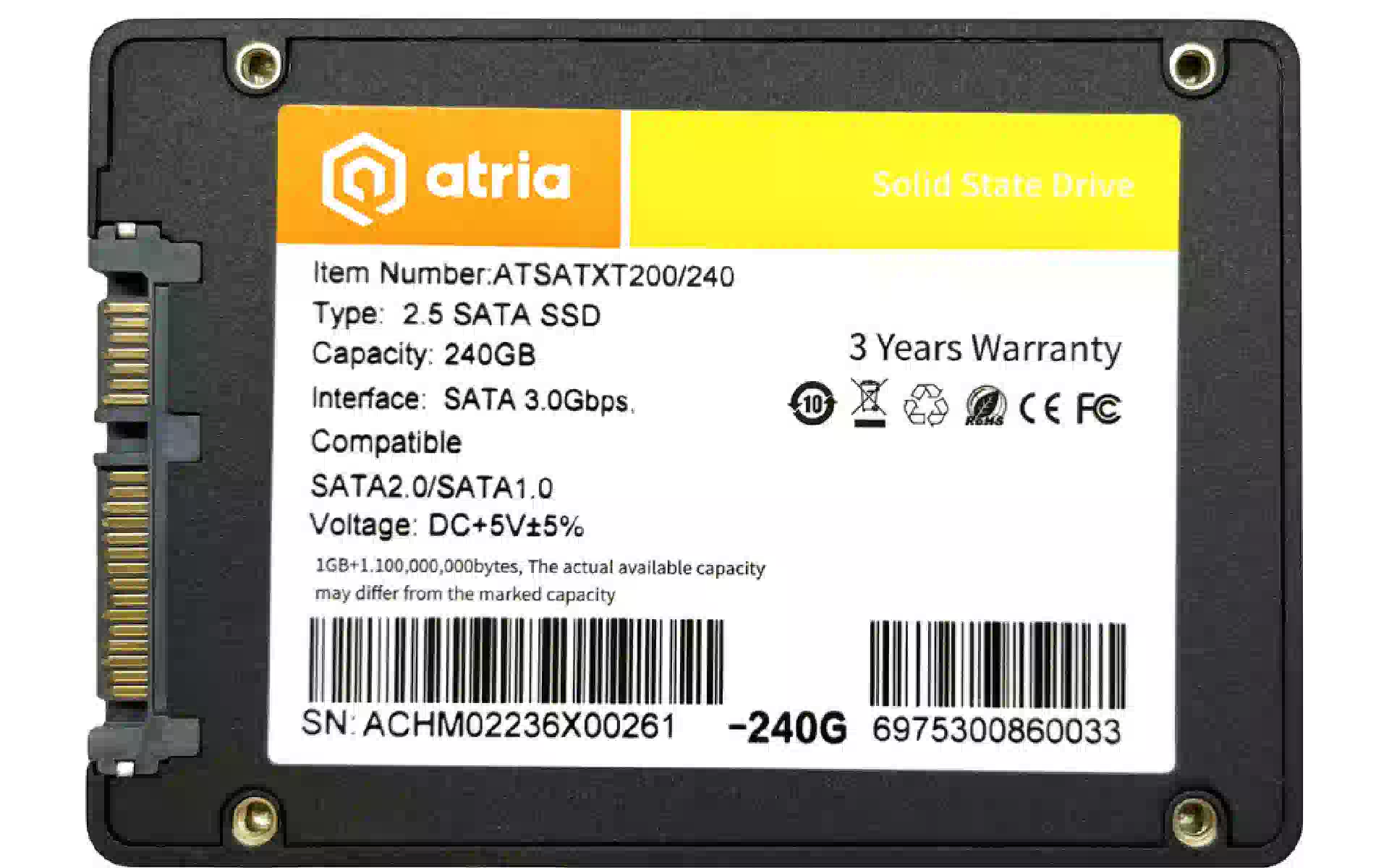 Αποθήκευση SSD Atria (ATSATXT200/240) Αποθήκευση SSD Atria (ATSATXT200/240)