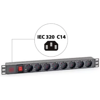 Блок розеток Kingda  (KD-PDU-GM-1U-P8-C14)