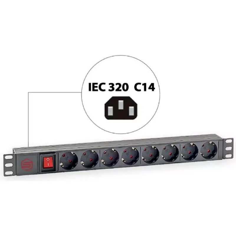 Блок розеток Kingda  (KD-PDU-GM-1U-P8-C14)