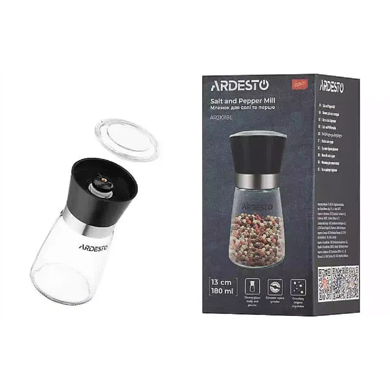 Salt and pepper mill Ardesto Gemini, Black (AR2101BL)