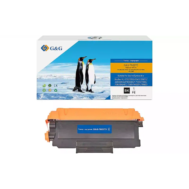 Картридж G&G (G&G-TN2275), для Brother HL-2240/2250, DCP-7060, MFC-7860, 2600 стр, Black