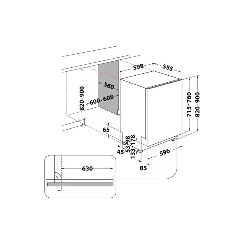 Вбудована посудомийна машина Whirlpool (W7IHT58T), White