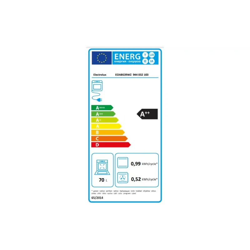 Vgradna pečica Electrolux, Black (EOABS39WZ)