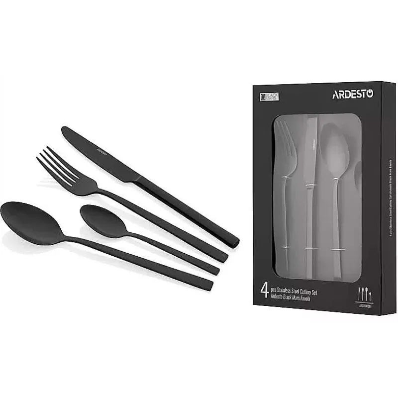 Комплект прибори за хранене Ardesto Black Mars Favola (AR0704FSB)