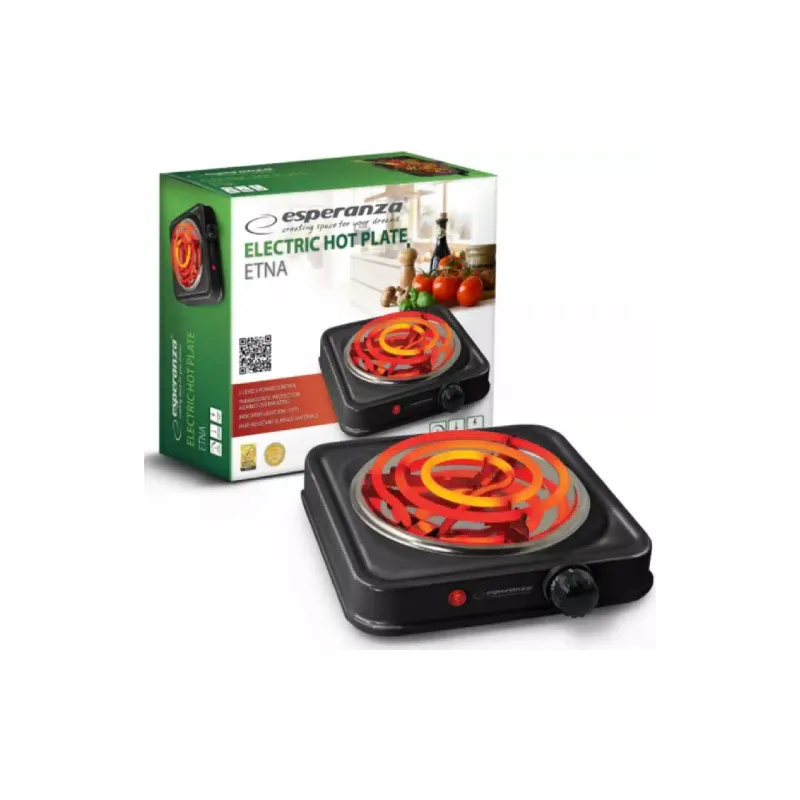 Electric stove Esperanza (EKH012K), 1000 W, Black