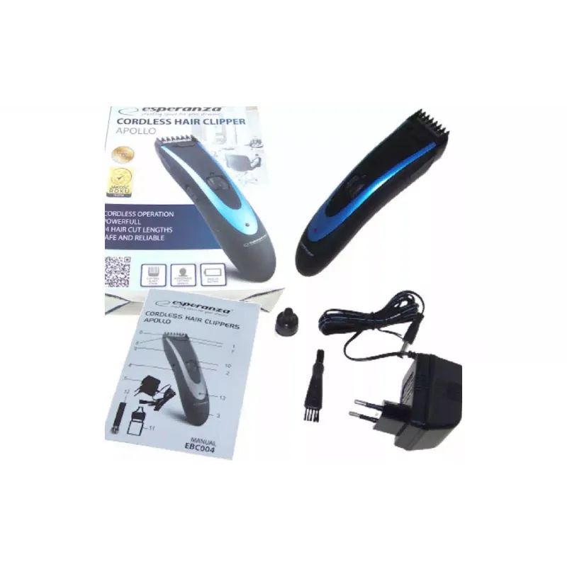 Hair clipper Esperanza, Black/Blue (EBC004)