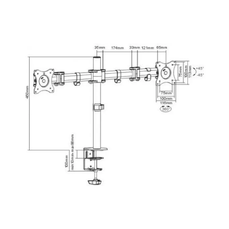 Asztali monitortartó Itech (MBS-12F)