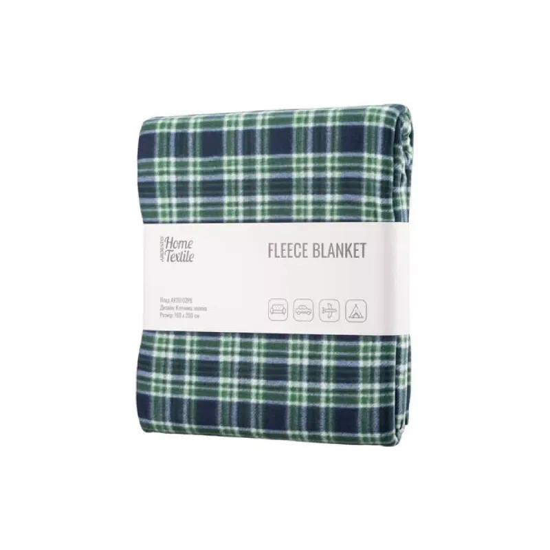 Плед Ardesto Fleece Клетка, Green (ART0702PB)