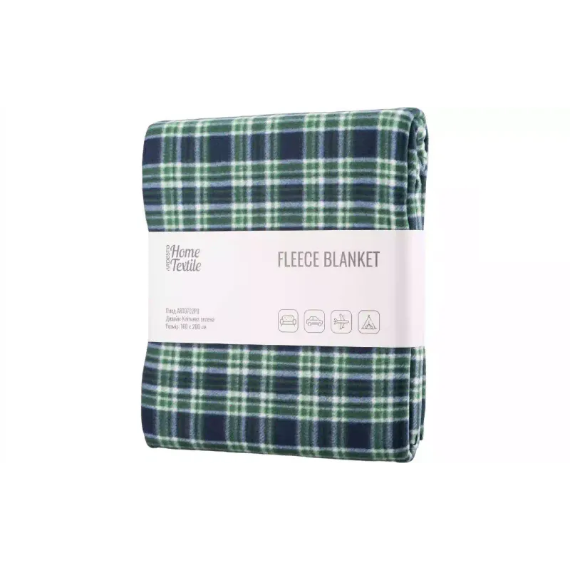 Плед Ardesto Fleece Клетка, Green (ART0702PB)