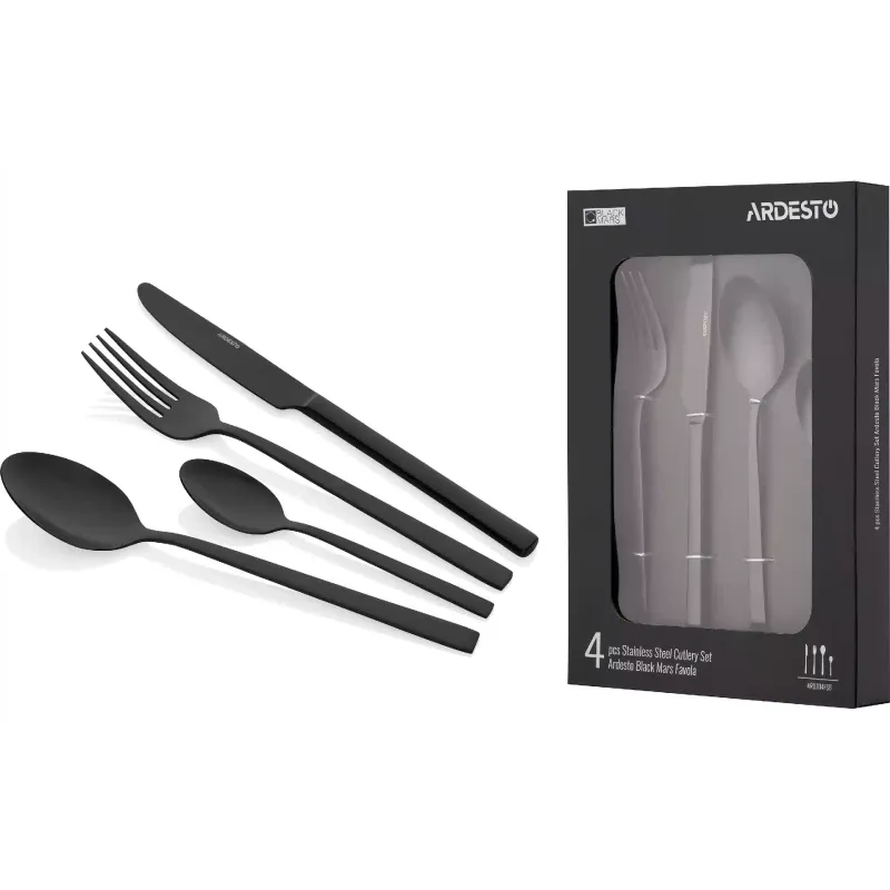 Комплект прибори за хранене Ardesto Black Mars Favola (AR0704FSB)