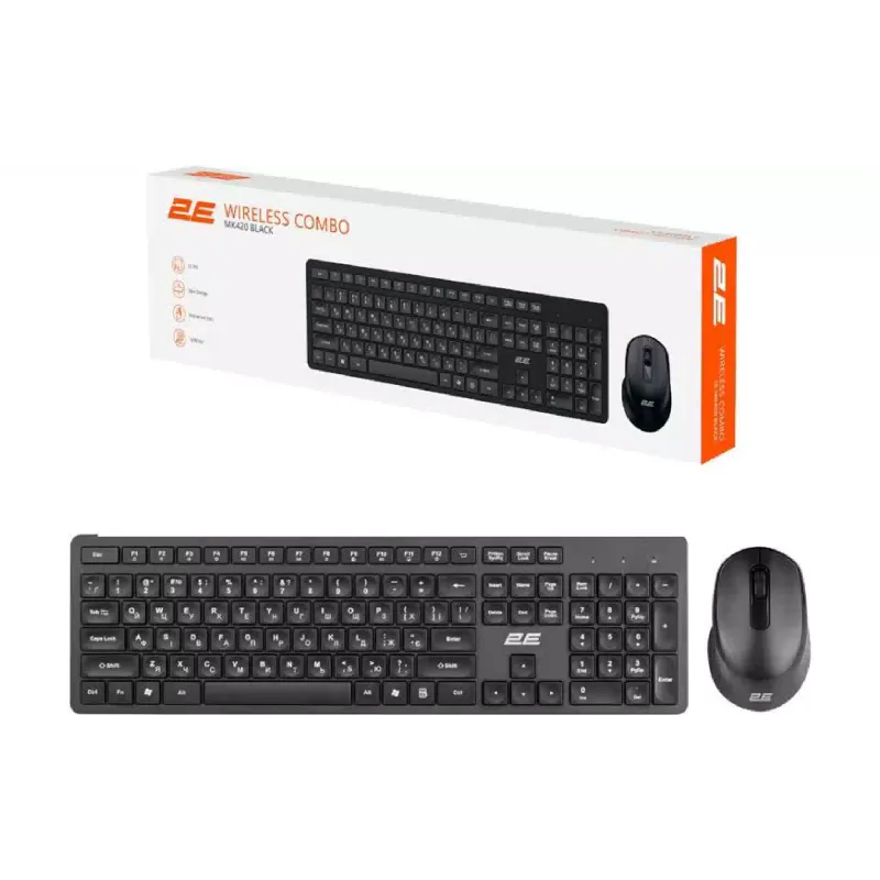 Tastatur + Maus 2E, Black (2E-MK420WB_UA)