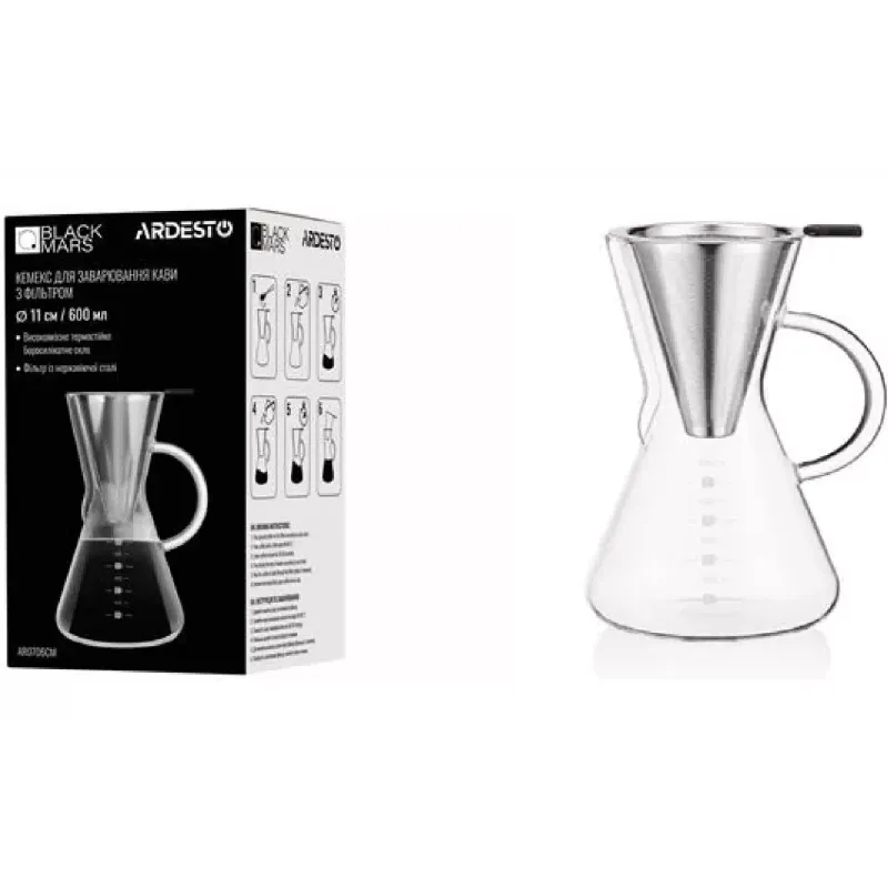 Chemex για την παρασκευή καφέ Ardesto Black Mars, Black (AR0706CM)