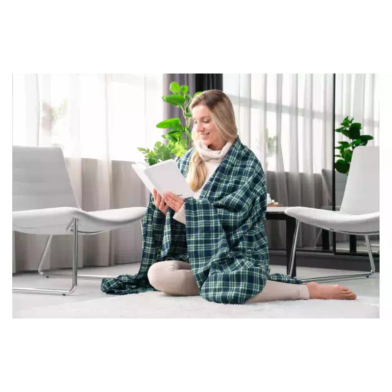 Плед Ardesto Fleece Клетка, Green (ART0702PB)