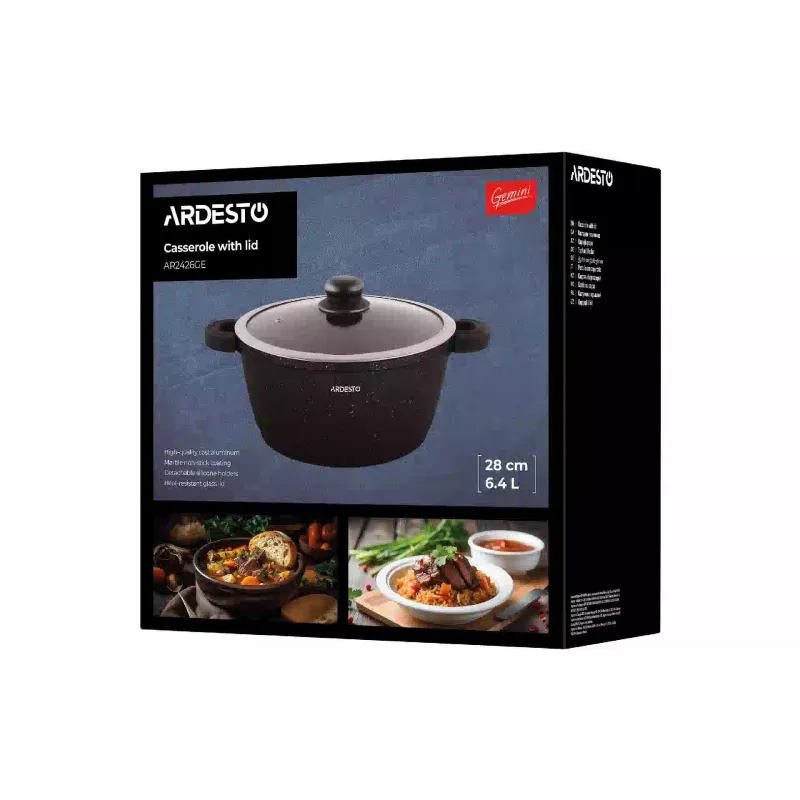 Κατσαρόλα με καπάκι Ardesto Gemini Anzio, Black (AR2426GE)