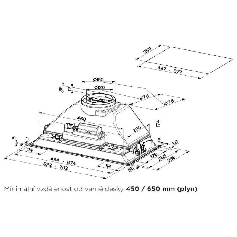 غطاء الشفاط Faber A52, Gray (305.0599.305)